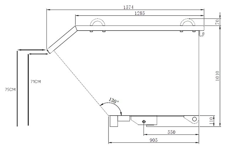 Self Tipping Bin with Pour Edge Dimensions