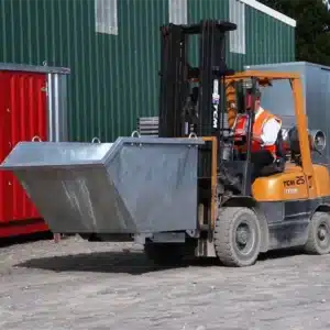 STWB-P Self Tipping Bin on forklift