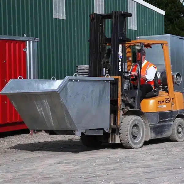 STWB-P Self Tipping Bin on forklift