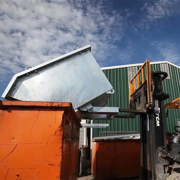 STWB-P Self Tipping Bin strating to tip