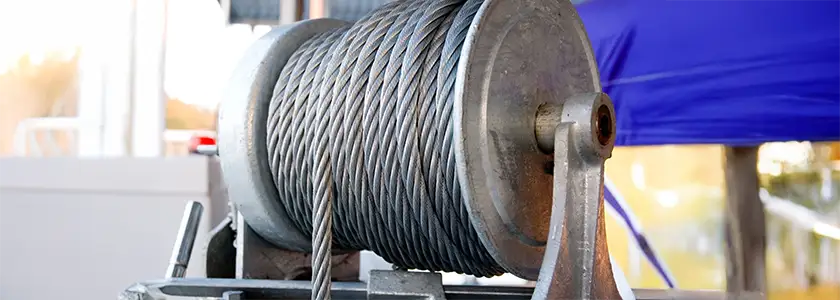 A close-up of a type of winch.