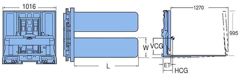 Quick Mounting Hydraulic Forklift Push Pull Attachment Dimensions