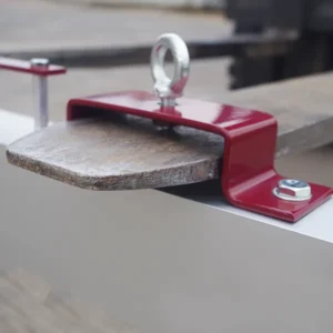 Closeup of Magnetic Sweeper on Forklift Tine