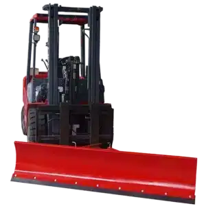 Water Sweeper with Blade on Forklift at an angle