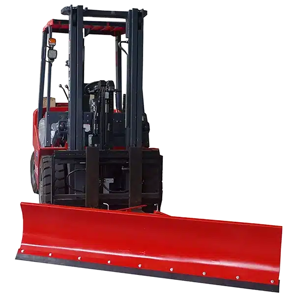 Water Sweeper with Blade on Forklift at an angle