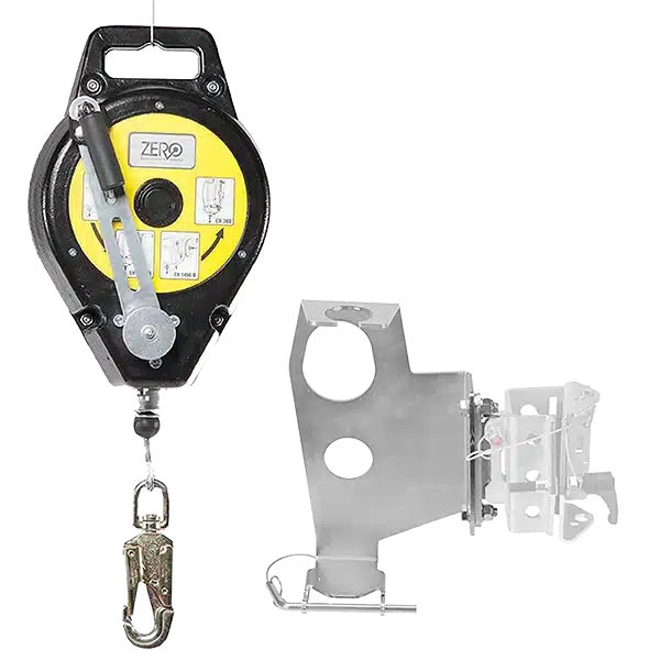 Zero Retractable Rescue Winch with Bracket Assembly